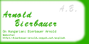 arnold bierbauer business card